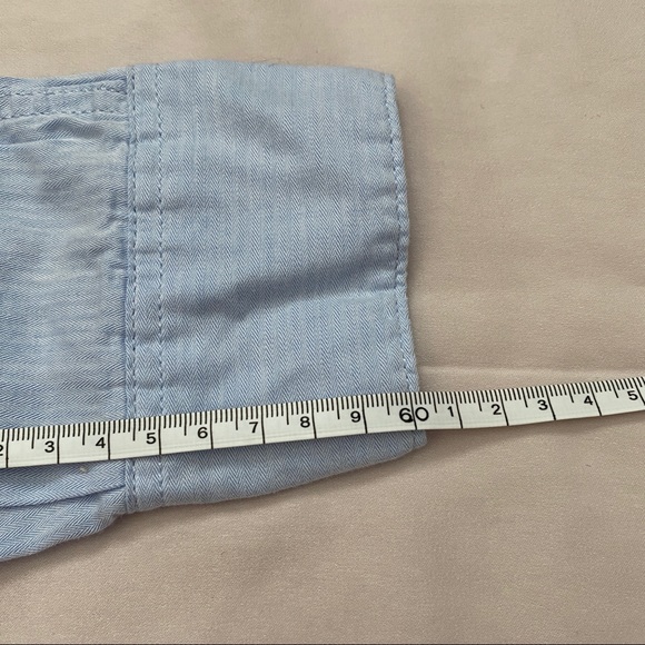 H&M Blue Button Up With Elbow Patches - Picture 9 of 9